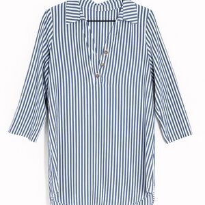 Cupshe Navy and White Striped Midi Dress